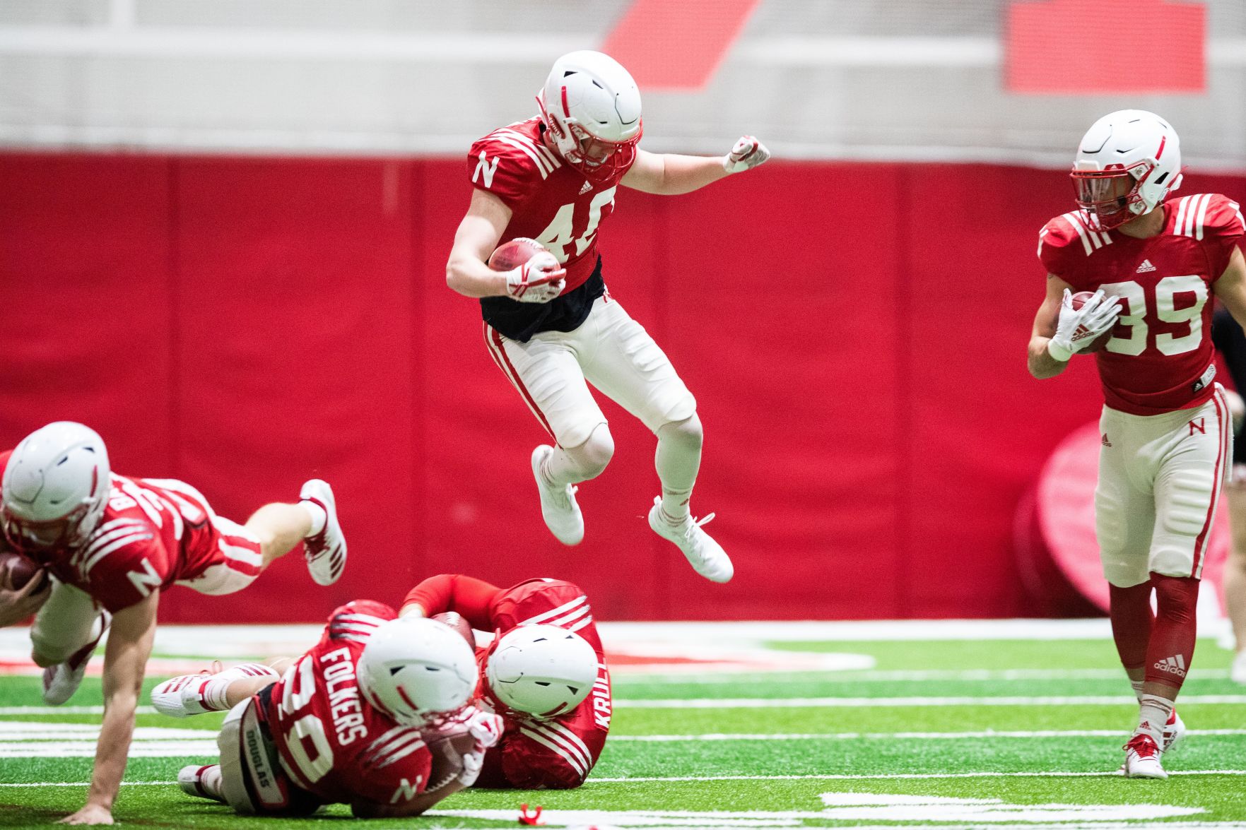 Nebraska worked through practice on April 3, 2019 in Lincoln.